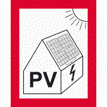 Schild "Hinweis auf eine PV-Anlage" aus Folie selbstklebend