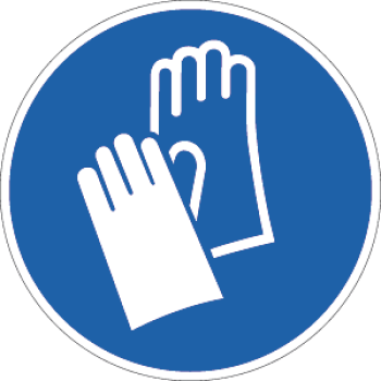 Schild "Handschutz benutzen" aus Aluminium Ø 20,0 cm