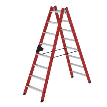 Kunststoff-Stufen-Stehleiter, 2x8 Sprossen, Länge 2,10 m