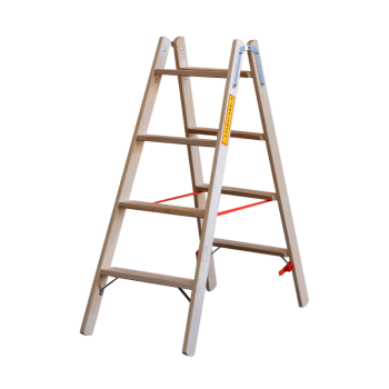Holz-Doppelstufenstehleiter, 2x3 Stufen, Länge 0,72 m