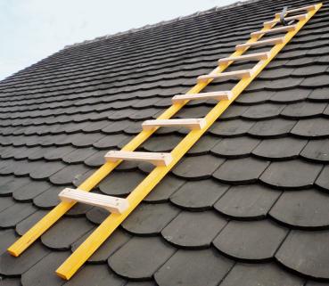 Dach-Auflegeleiter aus Holz, gerade hohe Sprossen, Länge 2,3 m, 8 Sprossen