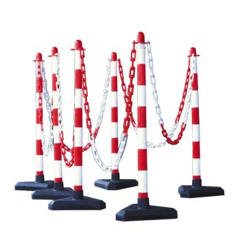 Kunststoff-Kettenständer-Set, rot/weiß