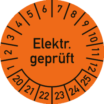 Prüfplakette "Elektr. geprüft" 3,0 cm Ø ab 2020