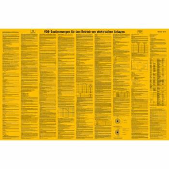Sicherheitsaushang "VDE-Bestimmungen für den Betrieb von elektrischen Anlagen" VDE 0105 aus Kunststoff