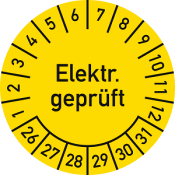 Prüfplakette "Elektr. geprüft" 3,0 cm Ø ab 2020