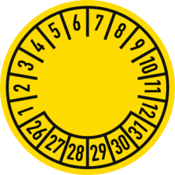 Prüfplakette "Allround" 3,0 cm Ø ab 2026 // 10 Stück/Bogen