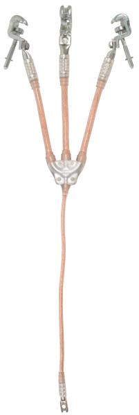 Erdungs- und Kurzschließvorrichtung, Seilquerschnitt 25/25 mm² max. Kurzschlussstrom 4,9 kA/1s, Uni-Klemmen 20/25 mm