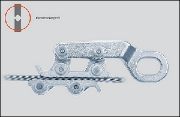 Seilspannklemme für Aluseile und Aluseile mit Stahlseele, 25-35 mm², 5,4-8,5 mm Ø