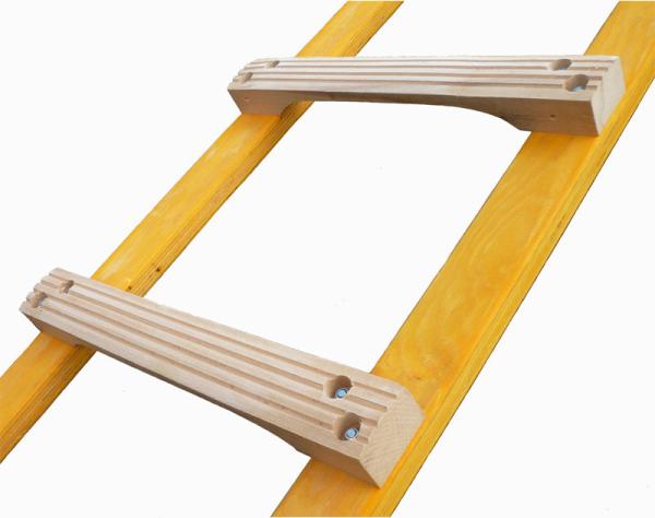 Dach-Auflegeleiter aus Holz, gerade hohe Sprossen, Länge 4,0 m, 14 Sprossen