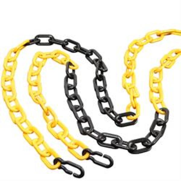 Kunststoff-Absperrkette 6 mm, gelb/schwarz, 5,0 m lang