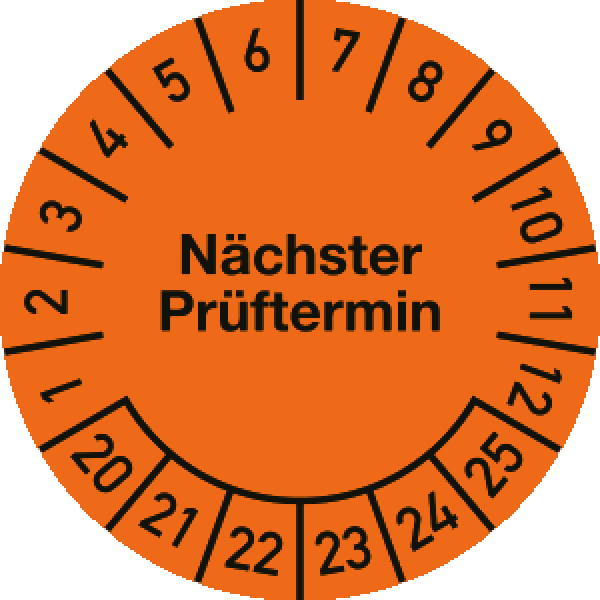 Prüfplakette "Nächster Prüftermin" 2,0 cm Ø ab 2020