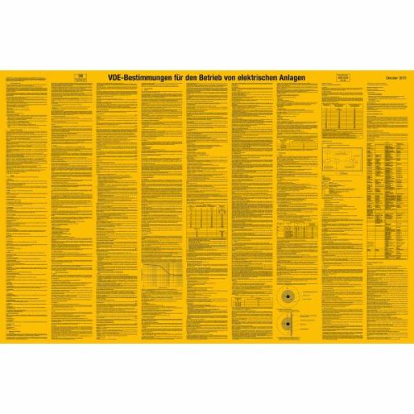 Sicherheitsaushang "VDE-Bestimmungen für den Betrieb von elektrischen Anlagen" VDE 0105 aus Kunststoff